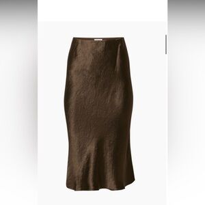 Aritzia Babaton Silk Skirt - Coffee Brown - size 6